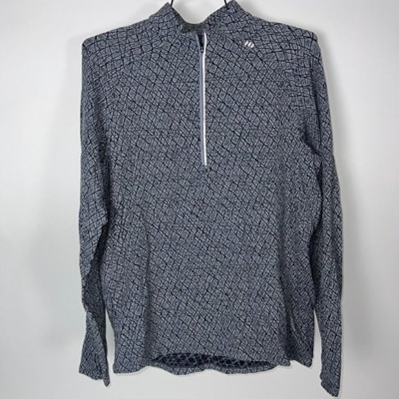 Lululemon Gray Surge Warm Half Zip Long Sleeve  Mock Neck Thumbholes Top Size L - Picture 3 of 11